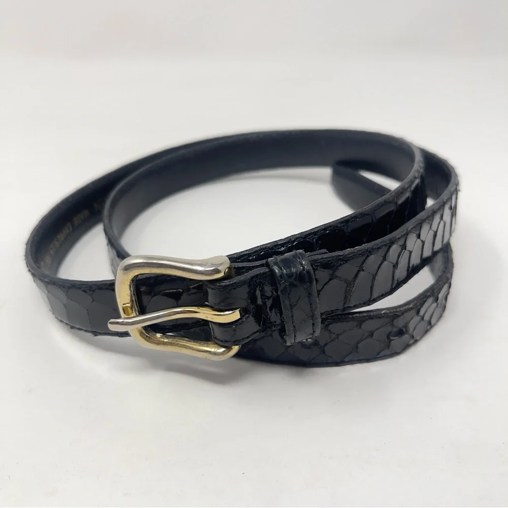 Vintage Genuine Snakeskin Leather Belt, Black –‎ The Leather Shop Made in Taiwan